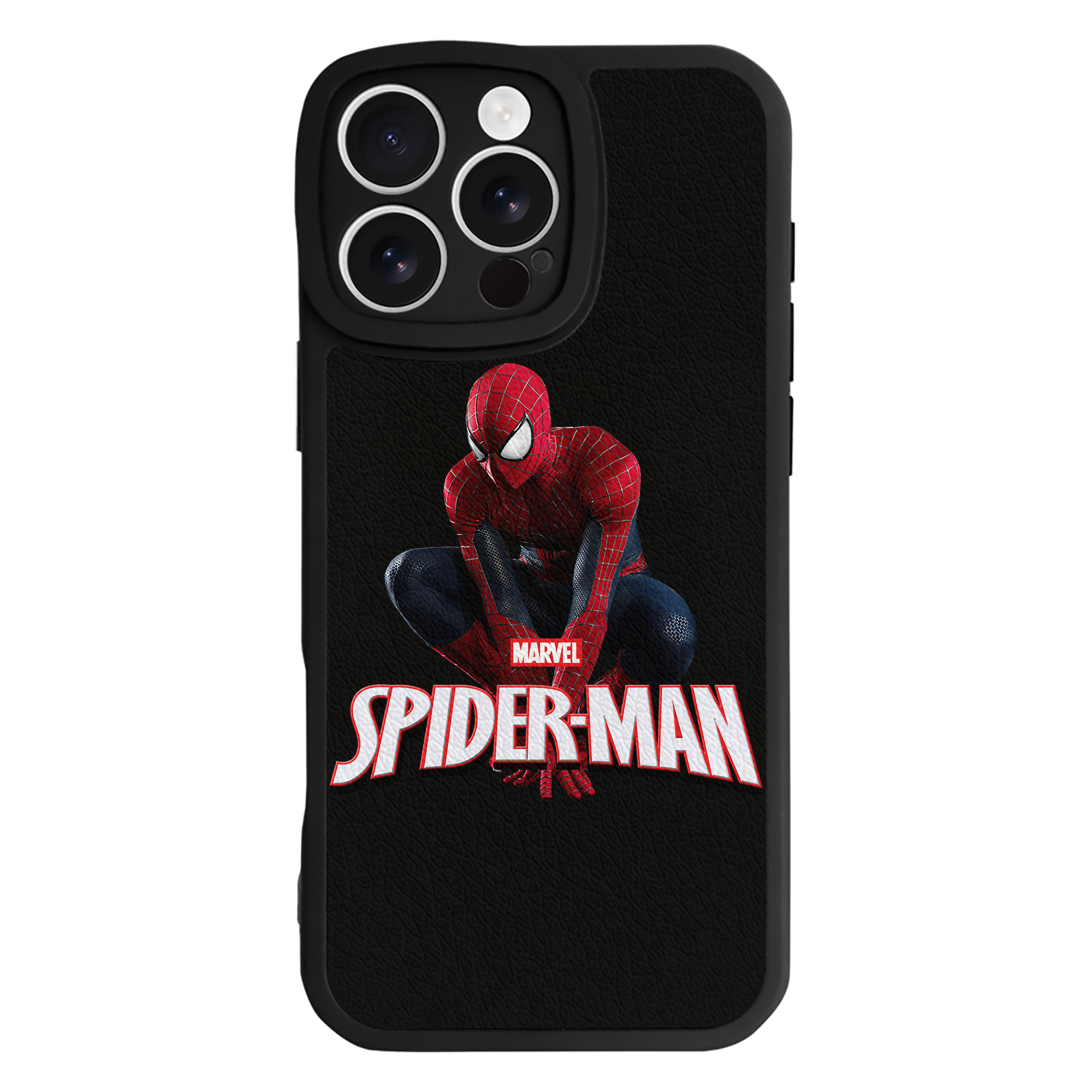 Spider Man スパイダーマン 【iPhone 16シリーズ対応】シリコンスマホケース（レザー調） 材質：シリコン